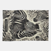 Schattige Zebrapatroon Theedoek (Horizontaal)