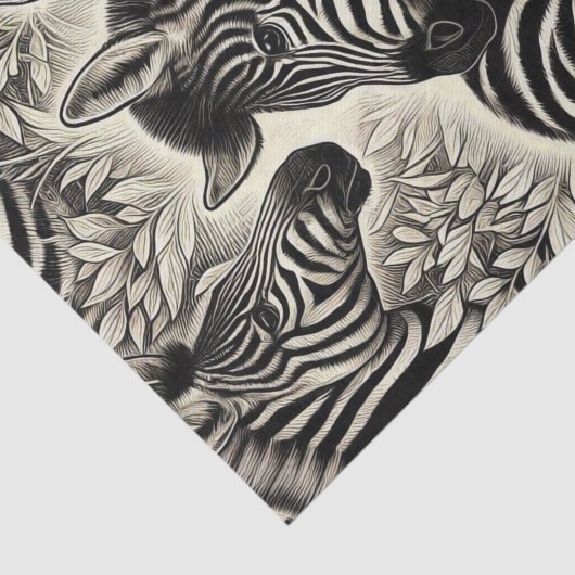 Schattige Zebrapatroon Tissuepapier (Detail)