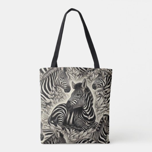 Schattige  Zebrapatroon Tote Bag (Achterkant)