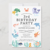 Schattige Zee Animals Kids Verjaardag Kaart (Voorkant)