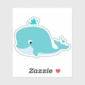 Schattige zee, baby walvis sticker (Vel)