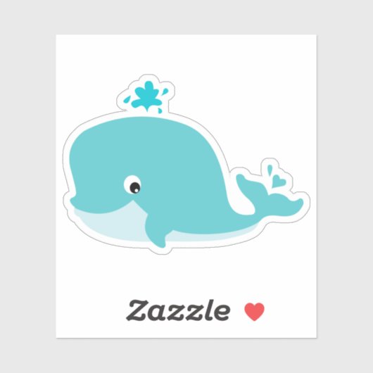 Schattige zee, baby walvis sticker (Vel)