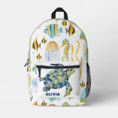 Schattige Zee Dier Naadloos Patroon Gepersonalisee Bedrukte Rugzak (Voorkant)