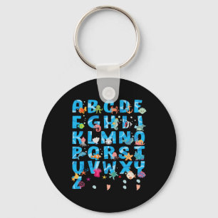 Schattige Zee Dieren Grappig Alfabet Zomer Abcs Ac Sleutelhanger