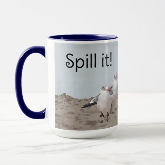 Schattige Zee Gull un Gossip Mok Cup (Links)