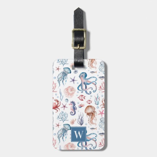 Schattige Zee Life Bagagelabel (Voorkant verticaal)