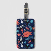 Schattige zee met krabben. bagagelabel (Voorkant (verticaal))