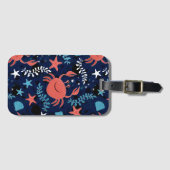 Schattige zee met krabben. bagagelabel (Voorkant (horizontaal))