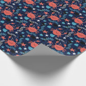 Schattige zee met krabben. cadeaupapier (Hoek)