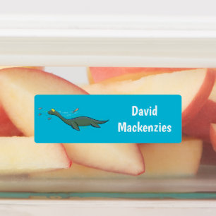 Schattige zee Monster Plesiosaurus cartoon geperso Labels