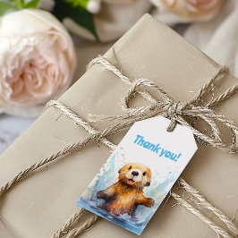 Schattige Zee Otter in Water Dank u gepersonalisee Cadeaulabel