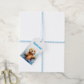 Schattige Zee Otter in Water Dank u gepersonalisee Cadeaulabel (Met Touw)