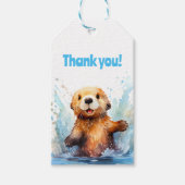 Schattige Zee Otter in Water Dank u gepersonalisee Cadeaulabel (Voorkant)