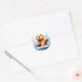 Schattige Zee Otter in Water Dank u gepersonalisee Ronde Sticker (Envelop)