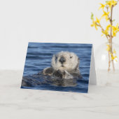 Schattige Zee otter-kaart Kaart (Gele Bloem)
