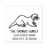 Schattige Zee Otter naam retouradres Embosser R Zelfinktende Stempel (Design)