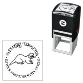 Schattige Zee Otter Ronde Naam Terugkeeradres Zelfinktende Stempel (In situ)
