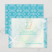 Schattige Zee Paardenpaar Bruiloft Dank u Bedankkaart (Voorkant / Achterkant)