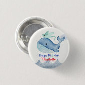 Schattige Zee pijlstaartrog walvis Verjaardagsfees Ronde Button 3,2 Cm (Voorkant /achterkant)