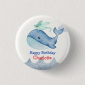 Schattige Zee pijlstaartrog walvis Verjaardagsfees Ronde Button 3,2 Cm (Voorkant)