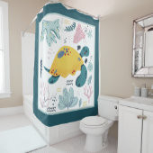 schattige zee schildpad douchegordijn (In situ)