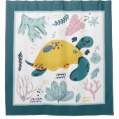 schattige zee schildpad douchegordijn (Voorkant)