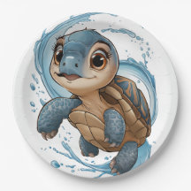 Schattige Zee Schildpad Kerst Waterverf Vakantie