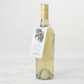 Schattige Zee Schildpad Kerstvakantie Waterverf Flessenhanger (Schuin)