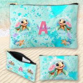 Schattige Zee Schildpad Meisje Ocean Pink Turquois Etui
