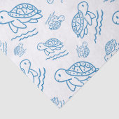 Schattige Zee Schildpad Nautical Doodle Patroon Tissuepapier (Detail)