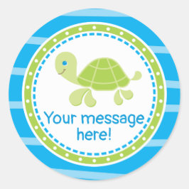 Schattige Zee Schildpad Onder het Zee Verjaardag Ronde Sticker
