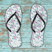 Schattige Zee Schildpad Patroon Monogrammed Beach  Teenslippers