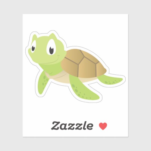 Schattige zee, schildpad sticker (Vel)