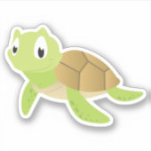 Schattige zee, schildpad sticker (Voorkant)