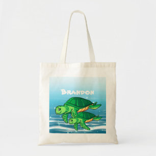 schattige zee schildpad tote bag