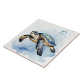 Schattige Zee Schildpad Waterverf Ocean Animal Bad Tegeltje (Zijkant)