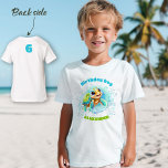 Schattige Zee Turtle Birthday Boys' T-shirt<br><div class="desc">T-shirts voor jongens met vrolijke en schattige zeeen schildpad,  ideaal voor de zomerverjaardag. Personaliseer de tekst eenvoudig. Bezoek de winkel voor de volledige lijn van producten die beschikbaar zijn :) - Kate Eden Art</div>