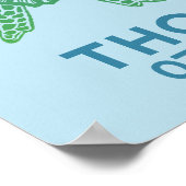 Schattige Zee Turtle CUSTOM BABY NAAM VERJAARDAG K Poster (Hoek)