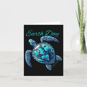 Schattige Zee Turtle Earth Day 2025 Kidstoddler Kaart