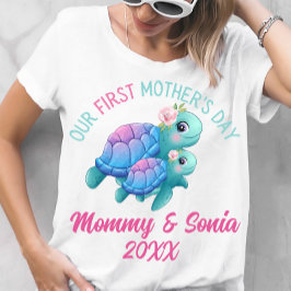 Schattige Zee Turtle First Moederdag T-shirt