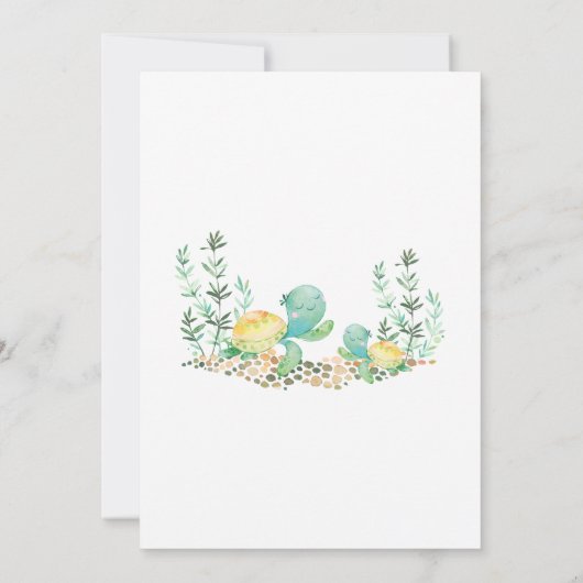 Schattige Zee Turtle Ocean Baby shower Kaart (Achterkant)