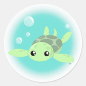 Schattige Zee Turtle Sticker (Voorkant)