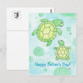 Schattige Zee Turtles Vaderdag Briefkaart (Voorkant / Achterkant)