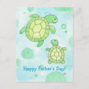 Schattige Zee Turtles Vaderdag Briefkaart