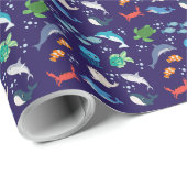 Schattige zee wezens zwemmen onder water cadeaupapier (Rol Hoek)