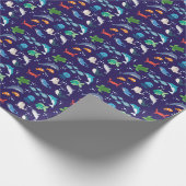 Schattige zee wezens zwemmen onder water cadeaupapier (Hoek)