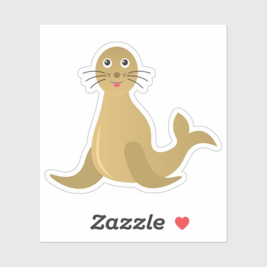 Schattige zee, zee leeuw sticker (Vel)