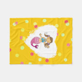 schattige zee zeemeerminnenprinses (bruin haar) fleece deken (Voorkant (Horizontaal))