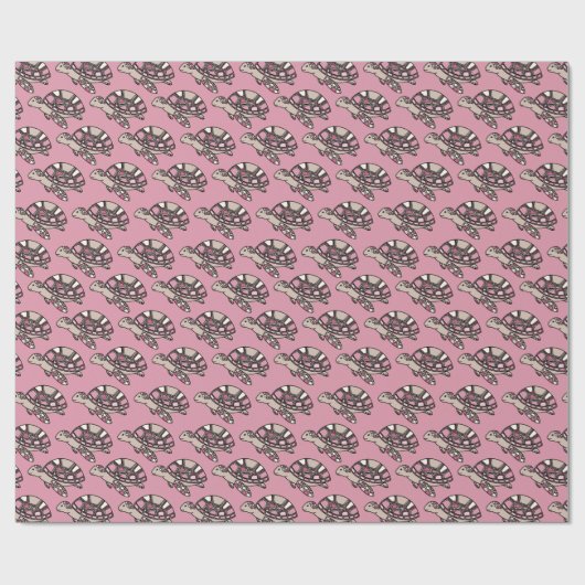 Schattige zeeen schildpad roze cadeaupapier (Vlak)
