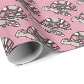 Schattige zeeen schildpad roze cadeaupapier (Rol Hoek)